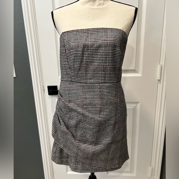 NWT House of Harlow 1960 Strapless Wool blend dress Sz S - Picture 3 of 9